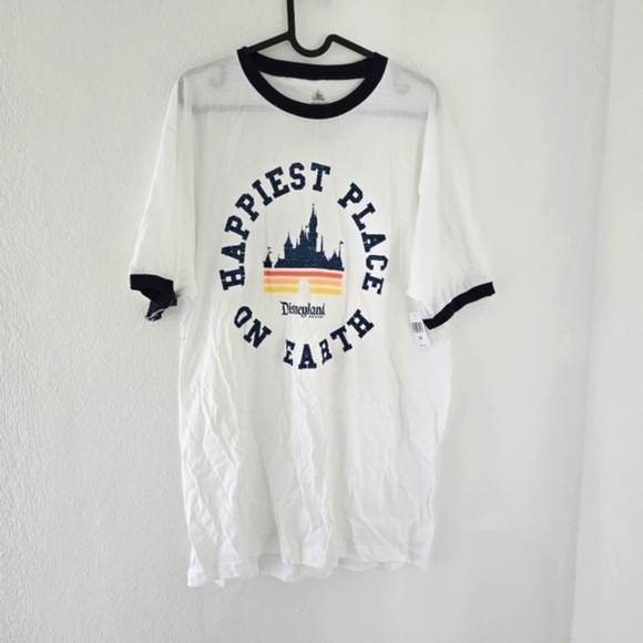 NWT Disneyland Happiest Place on Earth Ringer T-Shirt Adults Large - Picture 3 of 9